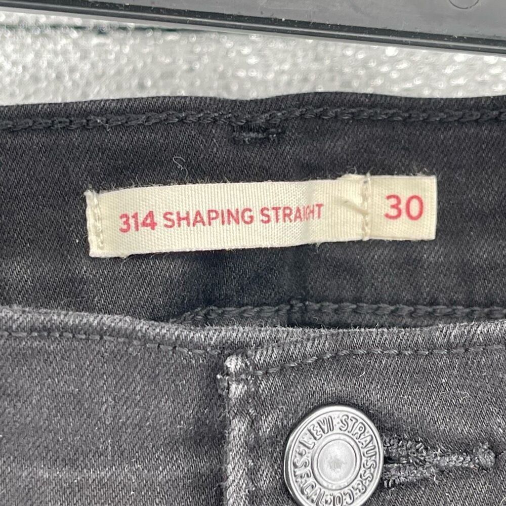 Levi’s 314 Shaping Straight Black Women’s Jeans Mid Rise Tummy Control 30x32 - Picture 6 of 15